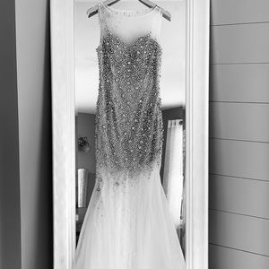 Heavily beaded prom gown